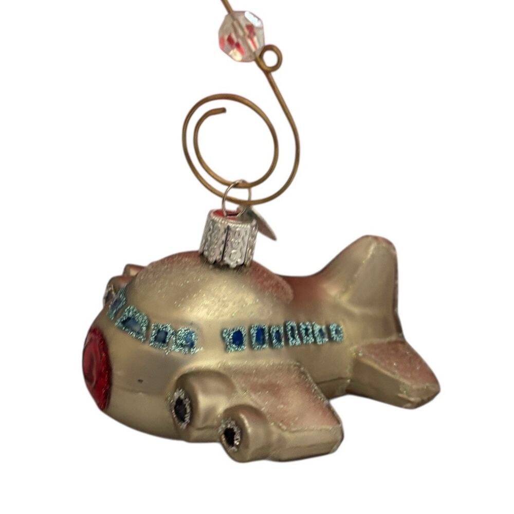 Old World Christmas Glass Blown Tree Ornament Airplane